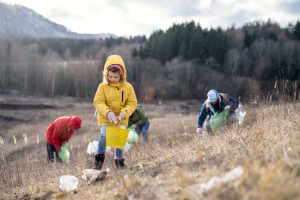 Children Picking Up Garbage